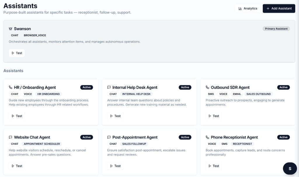 Purpose-built assistants for every part of the business