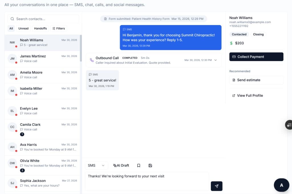 Unified Inbox for easy communications